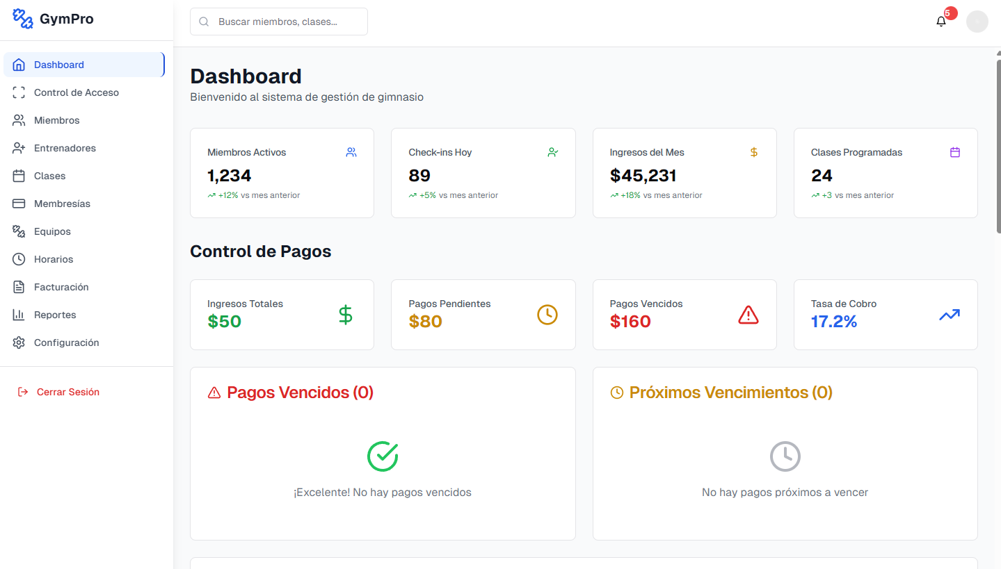 Aplicación de Gestión para Gimnasios